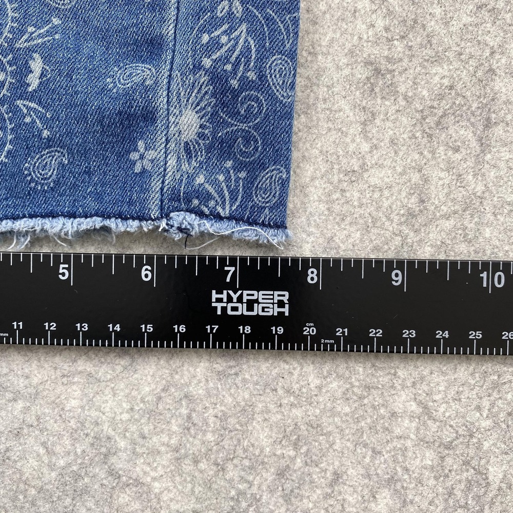 Levi Strauss Signature Wide Leg Jeans Girls 10 23x24 Blue Paisley Print Stretch - Picture 6 of 14